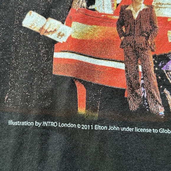 Elton John Shirt Mens XXXL Black Rocket Man 2012 Definitive Hits Concert Graphic - Picture 5 of 8